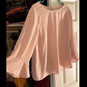 Silky pink patterned blouse